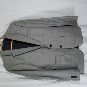 Express Mens Blazer 2Button Blazer Wool Blend Gray Business Career Sz 38S